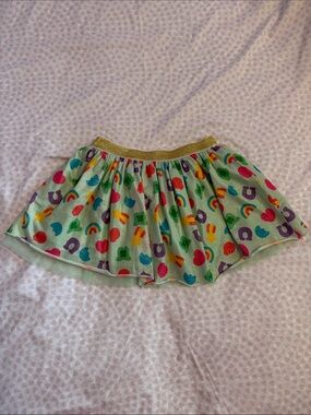 Sweet Wink Girls' Rainbow & Hearts Skirt with Gold Elastic Waist